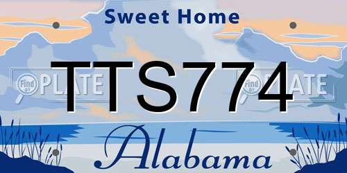 TTS774 Alabama License Plate