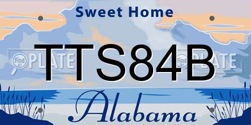 TTS84B Alabama License Plate