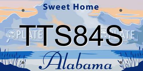 TTS84S Alabama License Plate