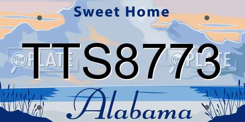 TTS8773 Alabama License Plate