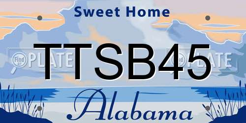 TTSB45 Alabama License Plate