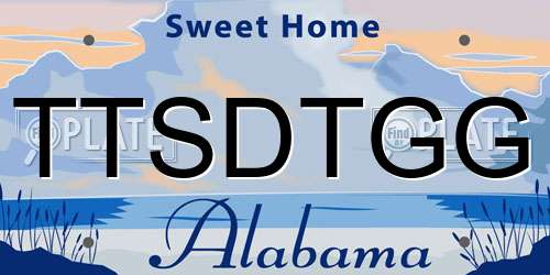 TTSDTGG Alabama License Plate