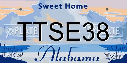 TTSE38 Alabama License Plate