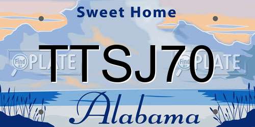 TTSJ70 Alabama License Plate