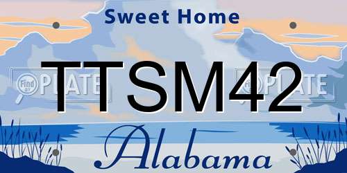 TTSM42 Alabama License Plate