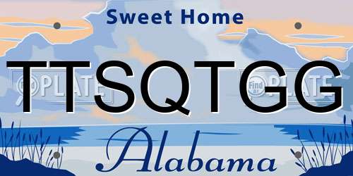 TTSQTGG Alabama License Plate