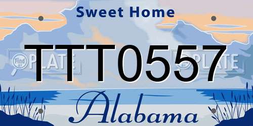 TTT0557 Alabama License Plate