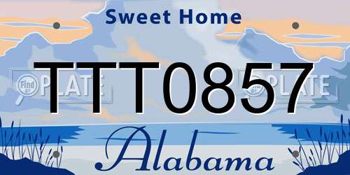 TTT0857 Alabama License Plate