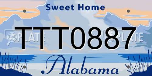 TTT0887 Alabama License Plate