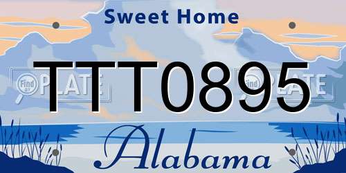 TTT0895 Alabama License Plate