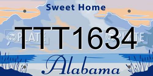 TTT1634 Alabama License Plate