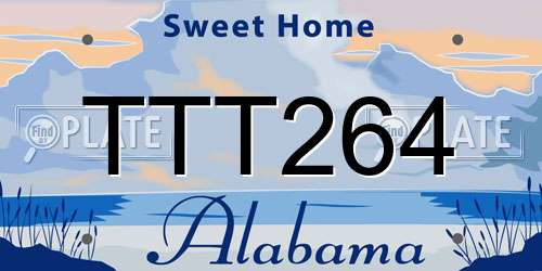 TTT264 Alabama License Plate