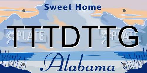 TTTDTTG Alabama License Plate