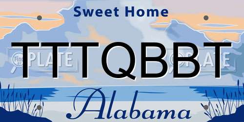 TTTQBBT Alabama License Plate