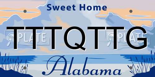 TTTQTTG Alabama License Plate