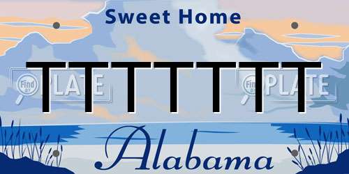 TTTTTTT Alabama License Plate