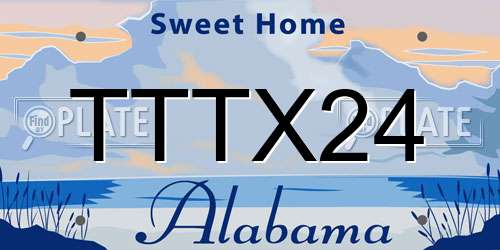 TTTX24 Alabama License Plate