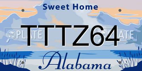 TTTZ64 Alabama License Plate