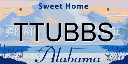 TTUBBS Alabama License Plate