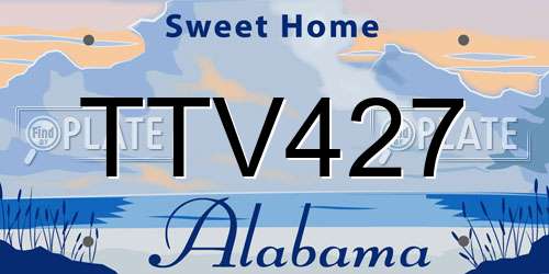 TTV427 Alabama License Plate