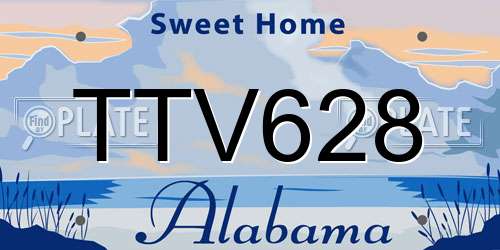 TTV628 Alabama License Plate