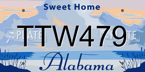 TTW479 Alabama License Plate