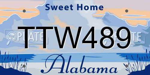 TTW489 Alabama License Plate