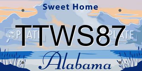 TTWS87 Alabama License Plate