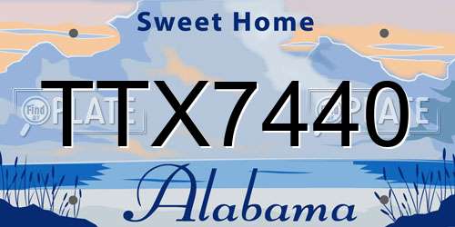 TTX7440 Alabama License Plate