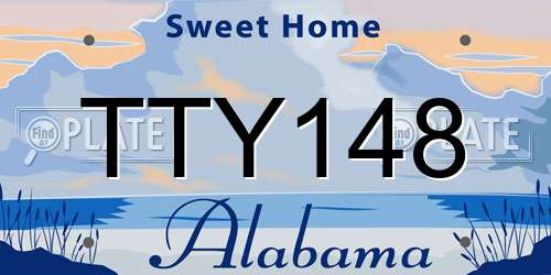 TTY148 Alabama License Plate