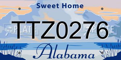 TTZ0276 Alabama License Plate