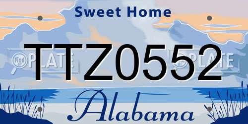TTZ0552 Alabama License Plate