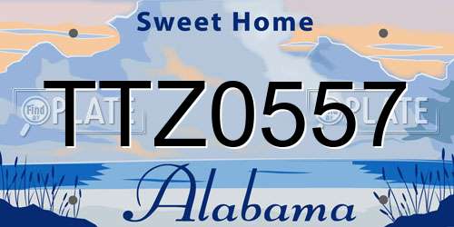 TTZ0557 Alabama License Plate