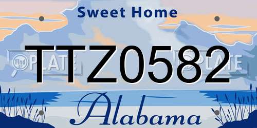 TTZ0582 Alabama License Plate