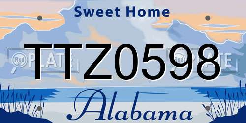 TTZ0598 Alabama License Plate