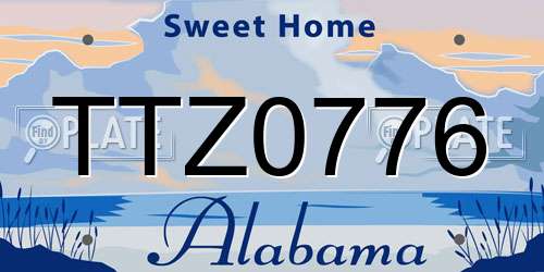 TTZ0776 Alabama License Plate