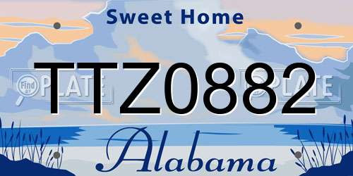 TTZ0882 Alabama License Plate