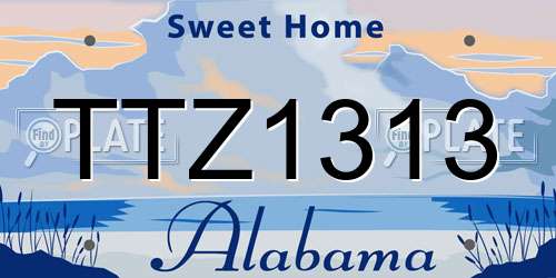 TTZ1313 Alabama License Plate