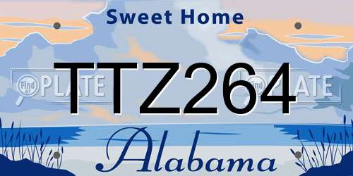 TTZ264 Alabama License Plate