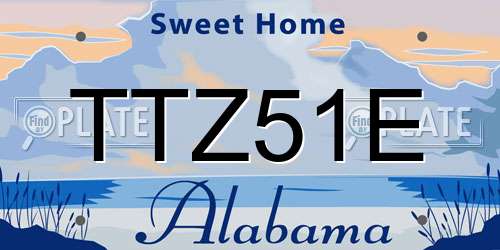 TTZ51E Alabama License Plate