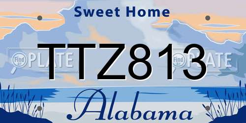 TTZ813 Alabama License Plate