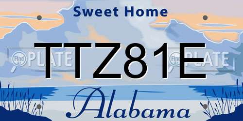 TTZ81E Alabama License Plate