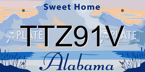 TTZ91V Alabama License Plate