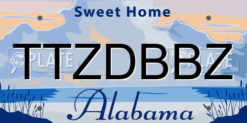 TTZDBBZ Alabama License Plate