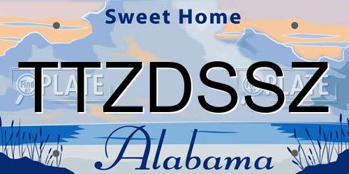 TTZDSSZ Alabama License Plate