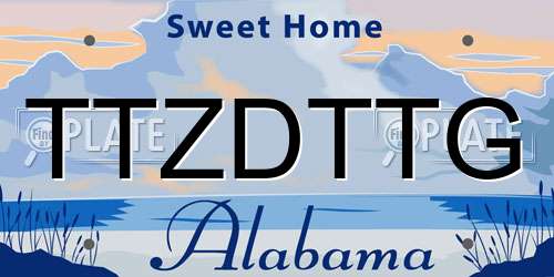 TTZDTTG Alabama License Plate