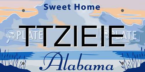 TTZIEIE Alabama License Plate