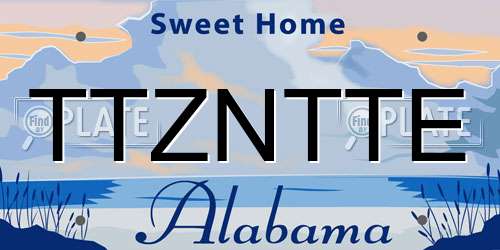 TTZNTTE Alabama License Plate
