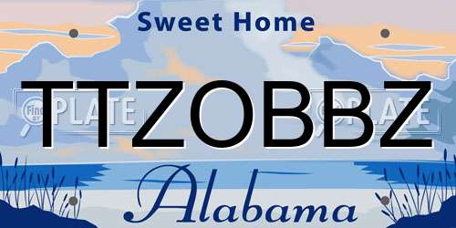 TTZOBBZ Alabama License Plate