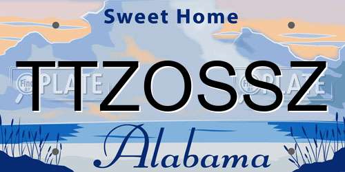 TTZOSSZ Alabama License Plate